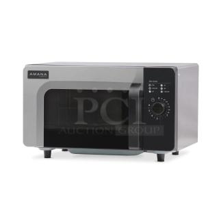 Amana RMS10DSA stainless steel commercial microwave, new, dial controls, in crate, 2021 model.