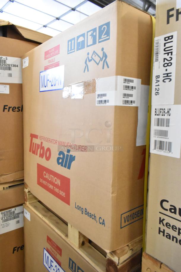 Brand new Turbo Air MUF-28-N single door undercounter freezer in box, stainless steel, 115V, 1 phase.