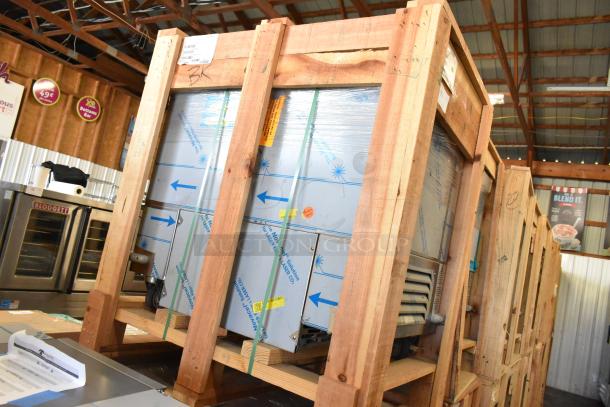 BRAND NEW BKI 52473-1 Stainless Steel Commercial Meat Freezer, still in crate. 115 Volts, 1 Phase, on commercial casters.