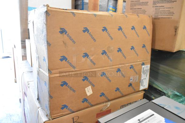 Brand new Antunes MS-355CF Miracle Steamer in sealed box. Model 9100482, stainless steel, 120V, 1 Phase. Box marked with Antunes logo.