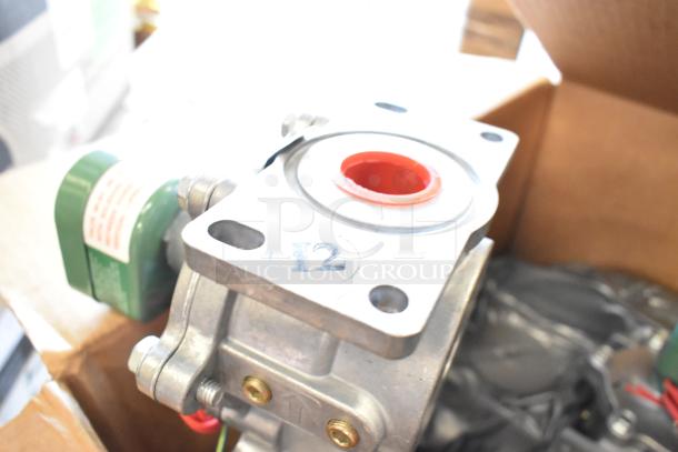Box of 4 brand new Antunes MS-355CF shutoff valves. Features metal construction with visible label.