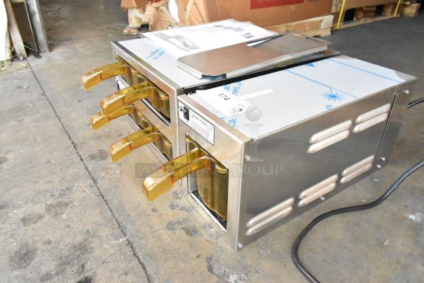 Brand new Henny Penny MPC-1L and MPC-22 stainless steel holding bins, 120V, 1 phase, commercial use, multiple compartments.