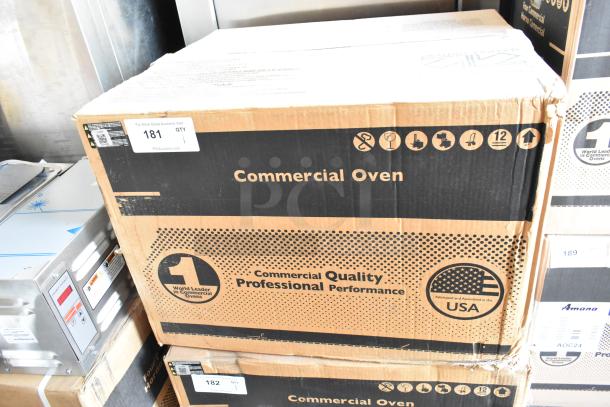 Boxed 2022 Menumaster MFS18TS Stainless Steel Commercial Microwave Oven, new condition, fabricated in USA.