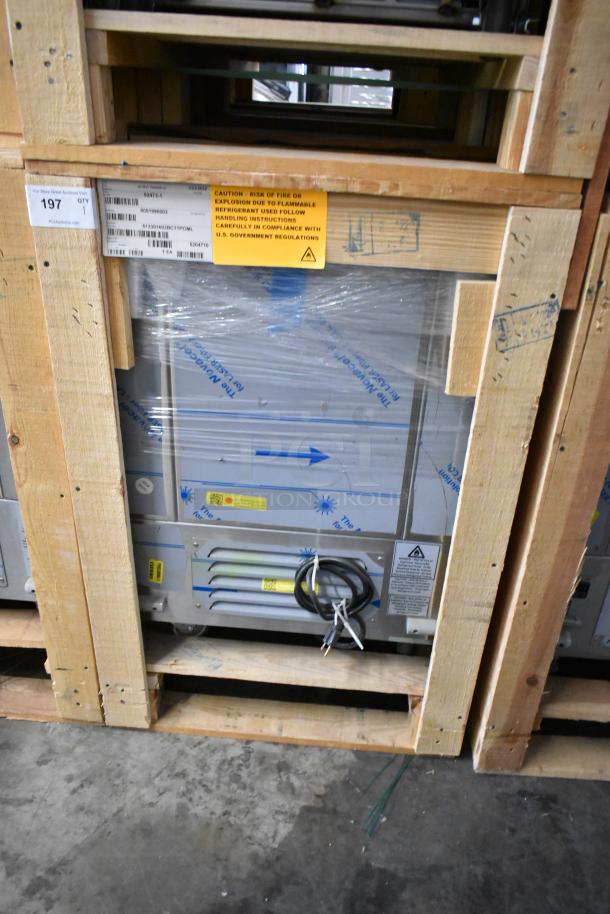 BRAND NEW 2022 BKI 52473-1 stainless steel commercial meat freezer in crate, on casters, 115V, 1 phase.