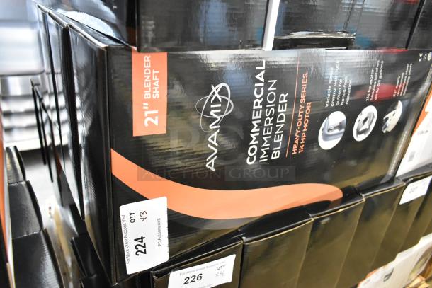 Brand new AvaMix 928IBHD21 immersion blender, 21" shaft, 1 1/4 hp, 120V, boxed, minor scratches, 3 units available.