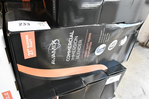 3 new AvaMix 928IBHD21, 21" heavy-duty immersion blenders, 1 1/4 hp, variable speed, 120V, scratch and dent condition.