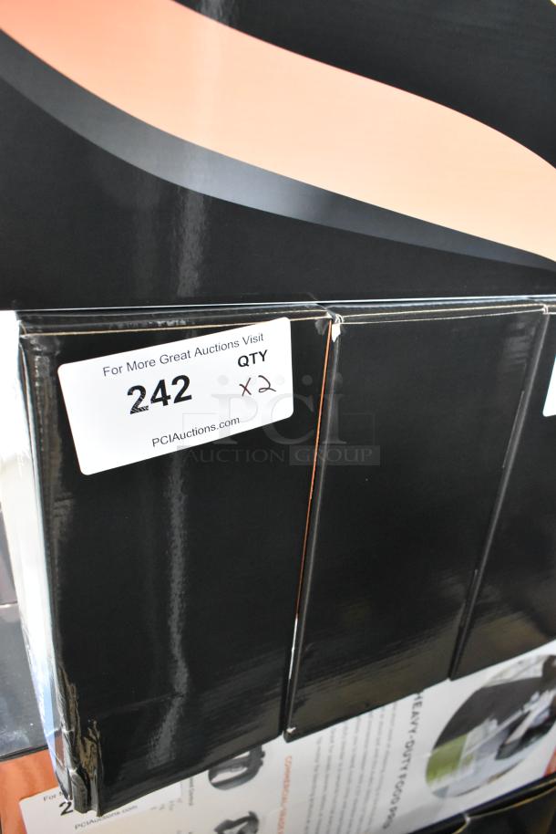 Brand new AvaMix 928IBHD21 21" immersion blenders in black boxes, 1 1/4 hp, 120 volts, with auction label "242 QTY x2".