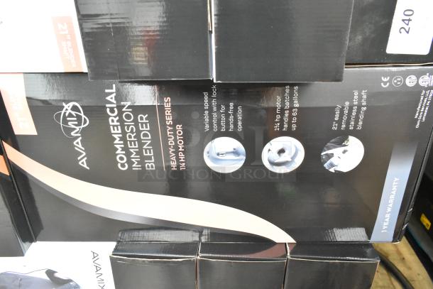 Brand new AvaMix 928IBHD21 immersion blender, 21" heavy-duty, 1 1/4 hp, variable speed, 120V, minor scratches, in box.