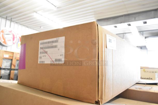 Boxed Prince Castle 464-B Stainless Steel 13" Toaster, single chamber, front loader, labeled "Scratch and Dent."