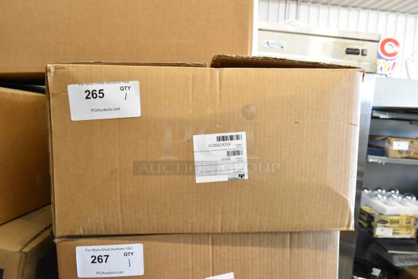 Brand new Prince Castle 464-B stainless steel toaster, 13-inch single chamber, scratch and dent, in original packaging.