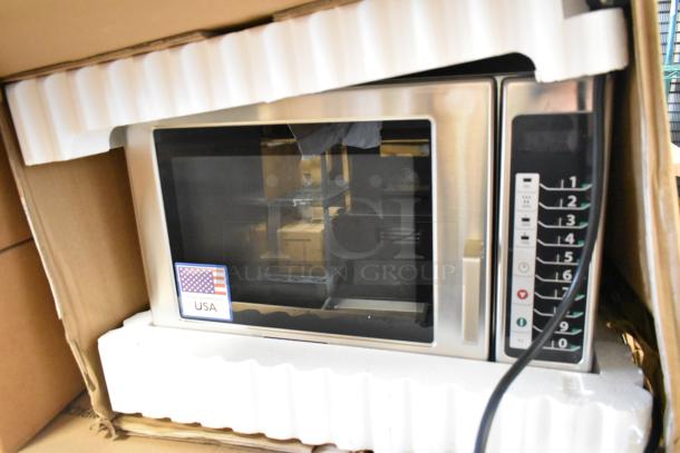 BRAND NEW 2022 Menumaster MFS18TS Stainless Steel Commercial Microwave, scratch and dent, in original packaging.