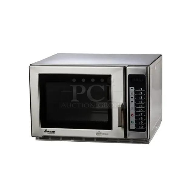 2022 Menumaster MFS18TS stainless steel commercial microwave, scratch and dent, touchpad controls, 208-240V, new condition.