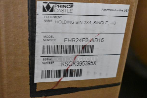 Prince Castle EHB24F2-JIB16 holding bin box label with model and serial numbers. Brand new, scratch and dent condition.
