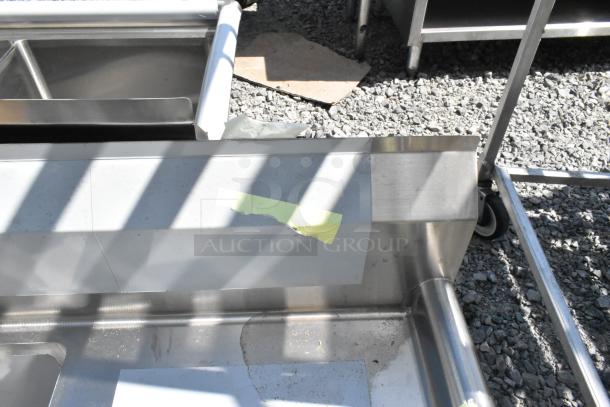BRAND NEW Steelton 522CS31620LR stainless steel 3 bay sink with dual drain boards, visible scratch and dent, commercial use.