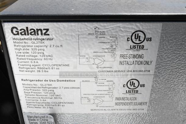 8 mini coolers; brands include Galanz, Hisense, Arctic King, Accucold. Features: 115V, 1 phase, varied models, like-new condition.
