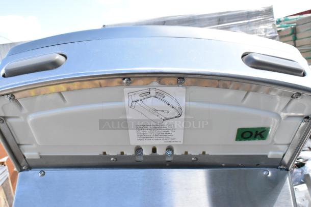 Two metal wall mount water fountains, including Oasis PG8ACSL model, stainless steel, with installation instructions visible.