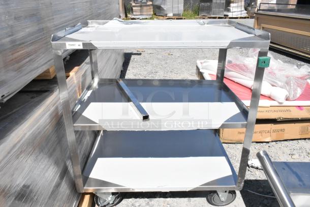 BRAND NEW Regency 600CT1931WD 3-tier stainless steel cart with commercial casters, lightly scratched.