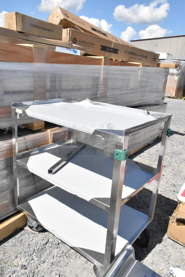 Regency 600CT1931WD stainless steel 3-tier cart with commercial casters, brand new with minor scratches and dents.