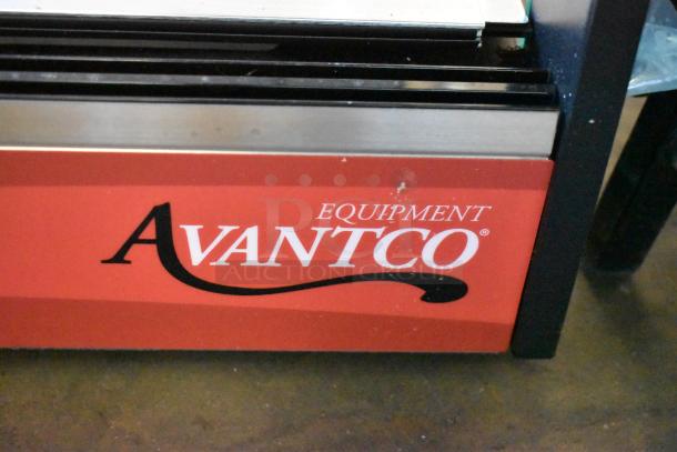 Avantco 177OAM1A metal commercial countertop heated open air merchandiser, 120 volts, 1 phase, showing logo.