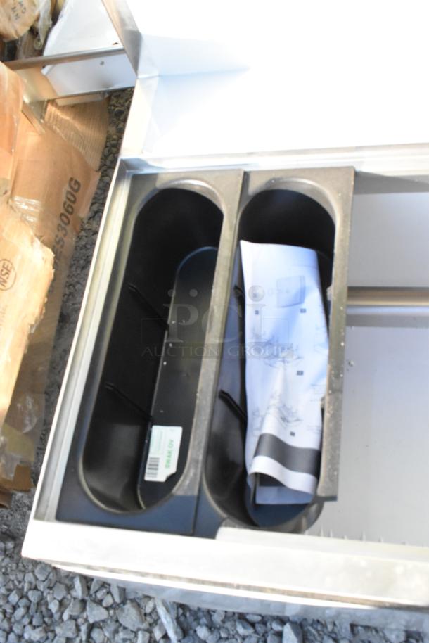 Regency 600IB2436S underbar ice bin, 24"x36", 119 lb capacity. Scratch and dent condition, includes manual.