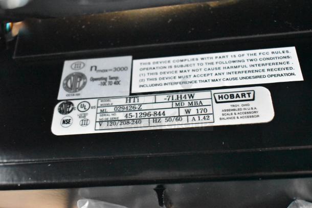 BRAND NEW 2024 Hobart HTi Metal Commercial Countertop Food Portioning Scale. Model: HTi-7LH4W. Voltage: 120/208-240.