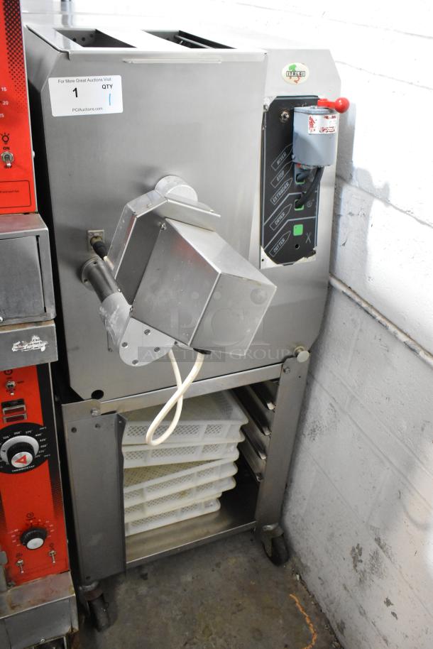 Italgi P35A stainless steel commercial pasta extruder, 220 volts; features control panel and trays, used condition.