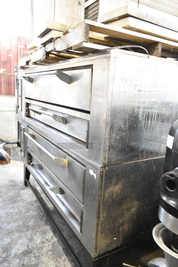 Marsal & Sons SD 660 pizza oven, stainless steel, natural gas, single deck with cooking stones, signs of use.