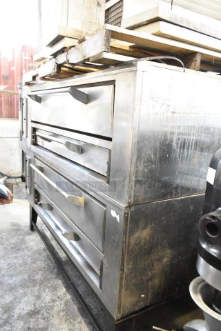 2 Marsal & Sons SD 660 Stainless Steel Commercial Natural Gas Powered Single Deck Pizza Oven w/ Cooking Stones. 2 Times Your Bid! - Item #1206613