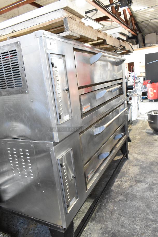 Marsal & Sons SD 660 stainless steel commercial natural gas pizza oven with cooking stones, single deck, used condition.