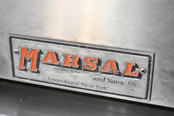 Marsal & Sons SD 660 stainless steel commercial pizza oven tag, Lindenhurst, New York, slightly worn.