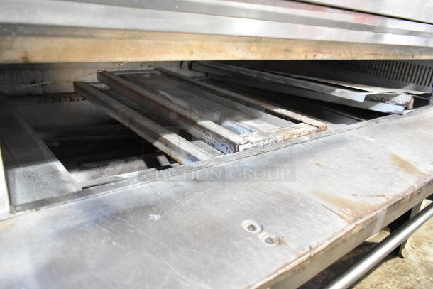 Marsal & Sons SD 660 stainless steel single deck pizza oven, natural gas, visible cooking stones, lightly used condition.