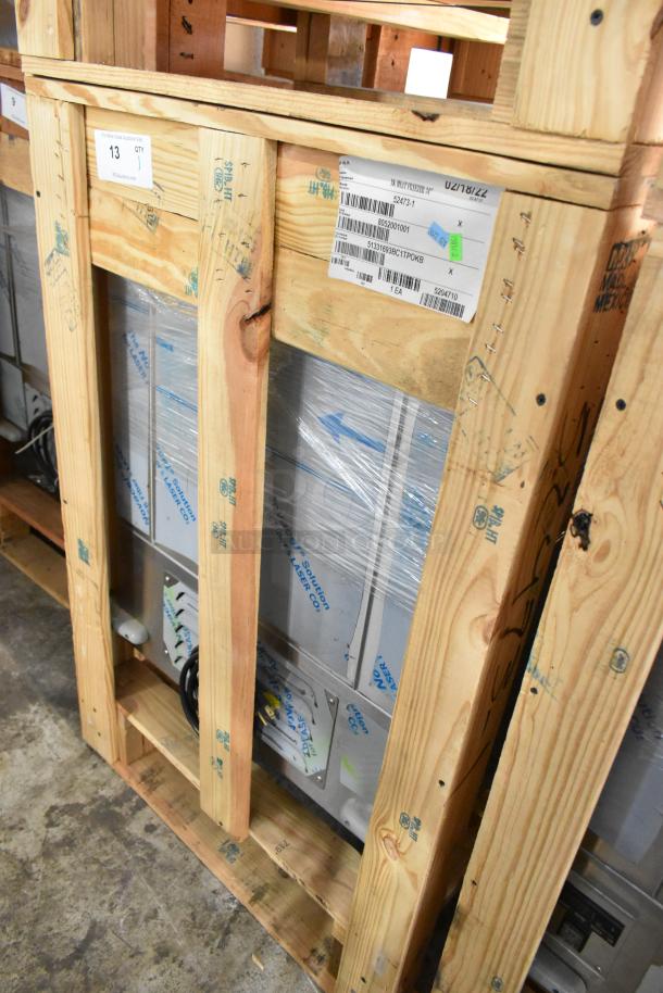 Brand new 2022 H&K 52473-1 stainless steel french fry freezer in crate, with fry basket holder, on commercial casters.