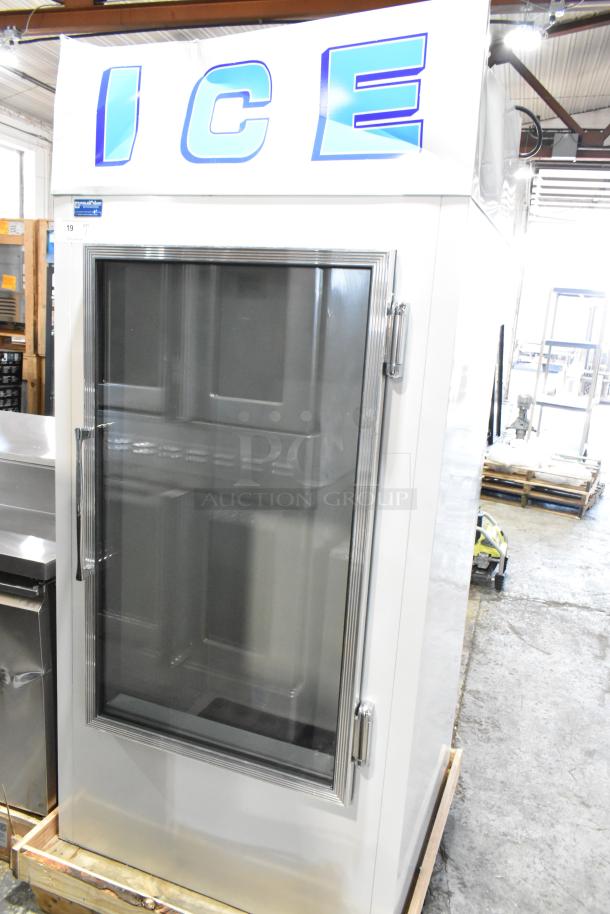 Brand new Polar Temp 300 CWGP cold wall ice merchandiser, 30 cu. ft., visible scratch and dent, 115V, 1 phase.