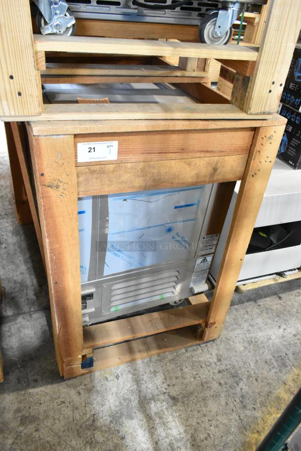 BRAND NEW H&K 52473-1 Stainless Steel Commercial French Fry Freezer in crate, includes fry basket holder, commercial casters.