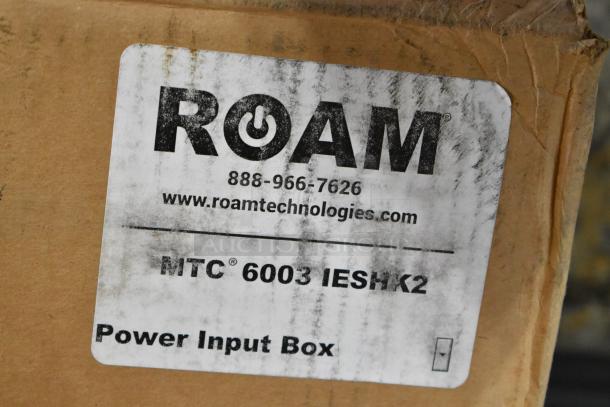 BRAND NEW Roam MTC 6003 IESHK2 Power Input Box, minor cosmetic damage on packaging, features label with contact info.