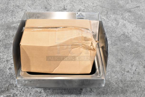 Advance Tabco 7-PS-66 stainless steel wall mount sink, new with scratches and dents. Features single bay design.