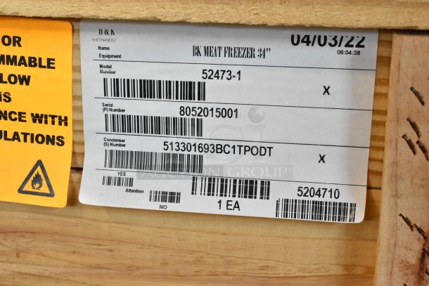 H&K 52473-1 stainless steel commercial freezer with fry basket holder, 2022 model, brand new in crate, 115 volts, 1 phase.