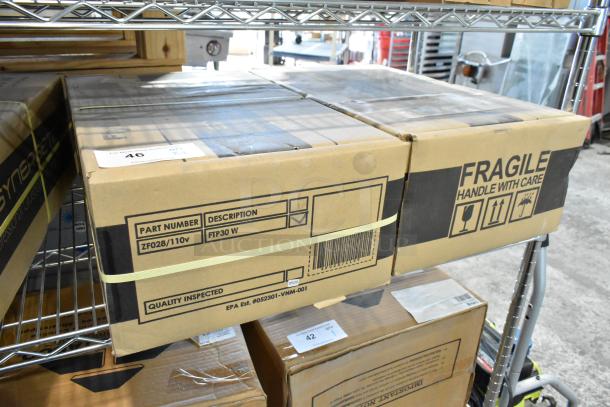 Boxed 2x FTP30 W Insect Light Traps, brand new, labeled as "Scratch and Dent," fragile packaging, inspected quality.