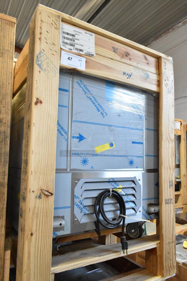 BRAND NEW 2022 H&K 52473-1 Stainless Steel French Fry Freezer in crate, with fry basket holder, commercial casters, 115V, 1 phase.