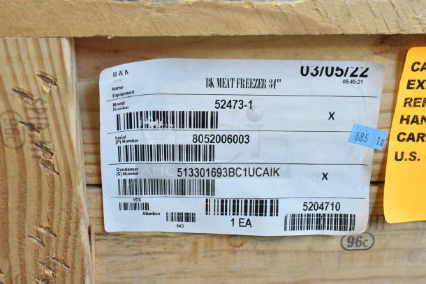 BRAND NEW 2022 H&K 52473-1 Stainless Steel French Fry Freezer, 115V, Crated; features fryer basket holder and commercial casters.