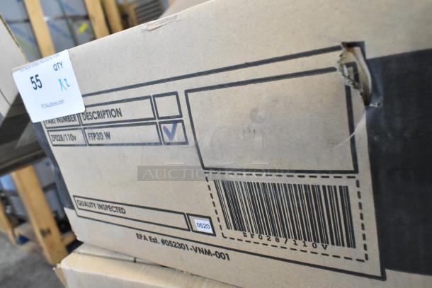 Two new FTP30 W insect light traps in original boxes, inspected for quality, barcode and EPA number visible.