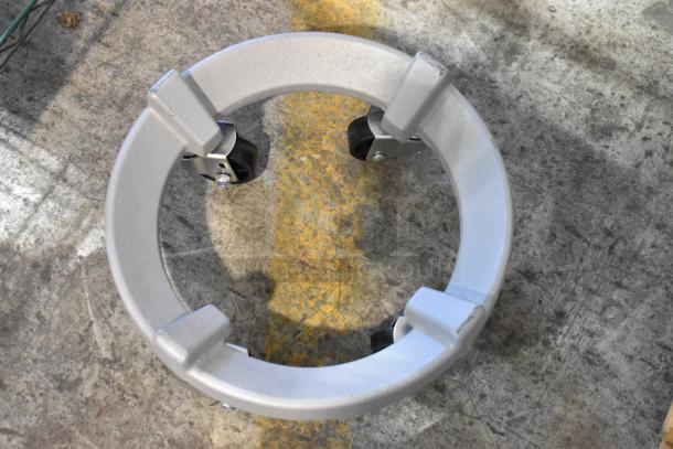 3 brand new metal items: 2 bowl trucks for 30-140 Qt. mixer bowls and HL80FD 80 Qt. dough hook for Hobart mixer.