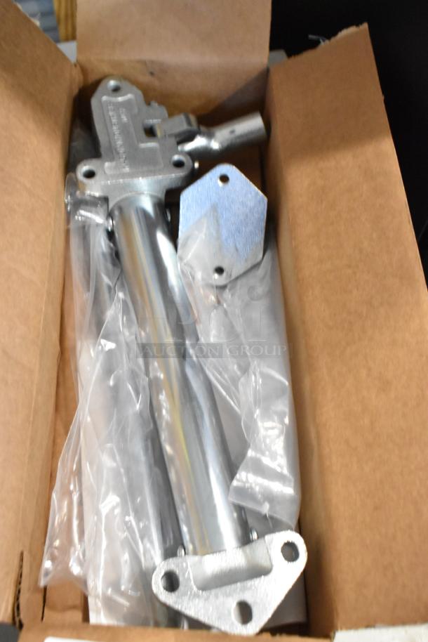 BRAND NEW SCRATCH AND DENT Kason 1097-000 door closure, metal finish, in original box, slightly scratched but unused.