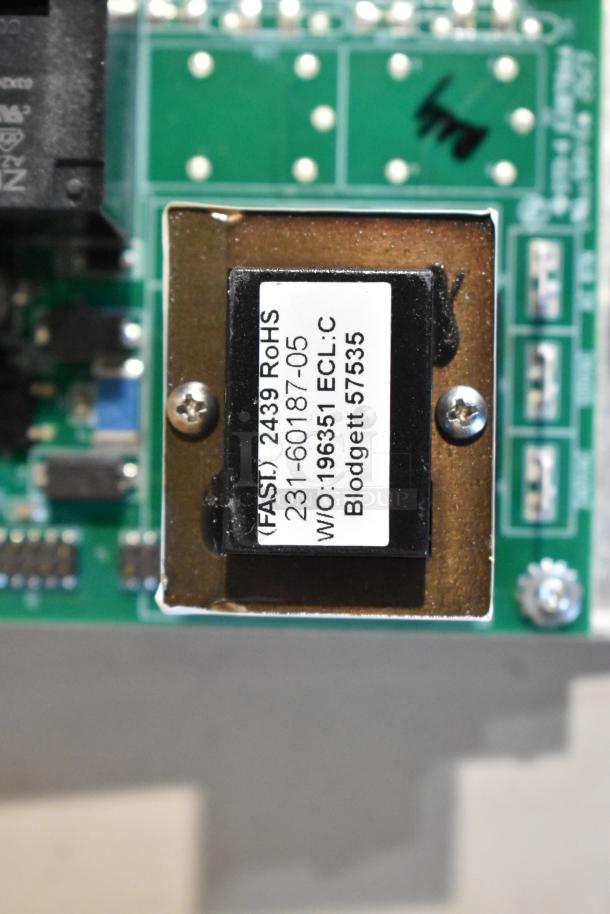Brand new HP58718 Blodgett controller switch, scratch and dent condition. Label shows model 231-60187-05, ROHS compliant.