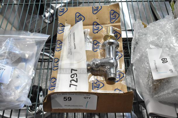BRAND NEW T&S B-0205-LN Single Deck Faucet Base with Eterna Cartridge, cold function, in box, tags visible.