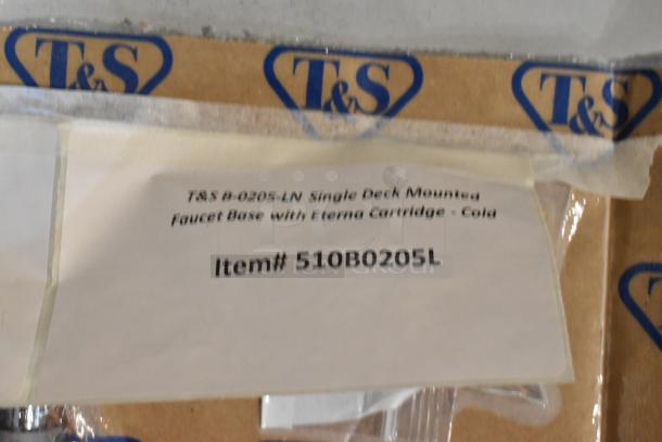 BRAND NEW T&S B-0205-LN Single Deck Mounted Faucet Base, Eterna Cartridge, Cold, in package with item #510B0205L.