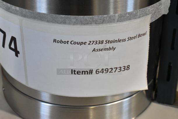 Robot Coupe 27338 stainless steel bowl assembly, brand new, with tag showing item number 64927338.