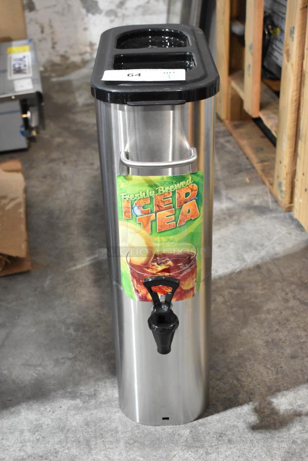 Brand new Fetco ITD-1235 3.5-gallon iced tea dispenser with minor scratches, compatible with MBS-1221/TBS-1221.