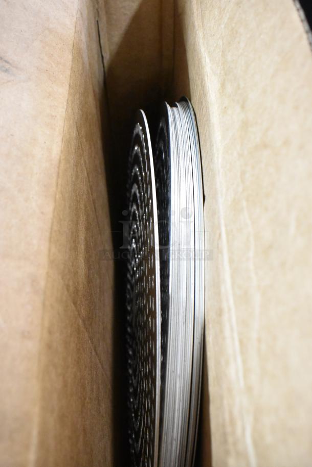 Box of new American Metalcraft 18916SP 16" super perforated aluminum pizza disks, scratch and dent condition.