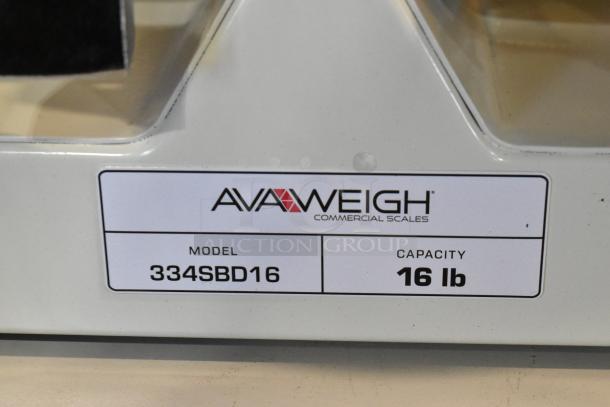 AvaWeigh 334SBD16 Baker's Dough Scale, 16 lb capacity, brand new with scratch and dent. Includes 5 weights.